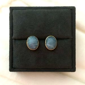 Blue stone stud earrings
